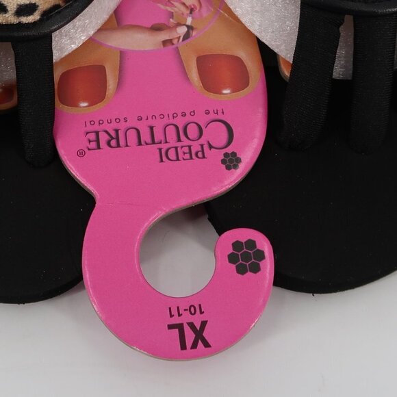Pedi Couture Pedicure Sandal in Black and Leopard Print Size XL 10-11 NWT - Picture 4 of 6